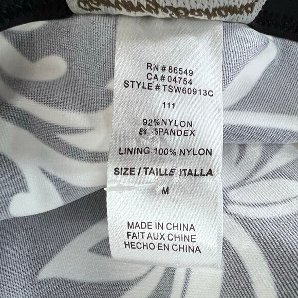 Tommy Bahama Spa Dress Womens M Black White Scroll Halter Cup Cover Up Resort - Picture 14 of 16